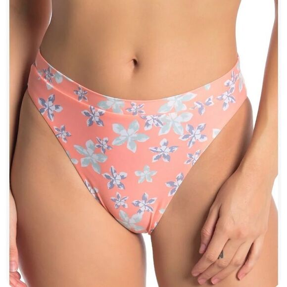 NEW Becca Floral French Cut High Leg Bikini Bottoms Medium - Picture 8 of 8